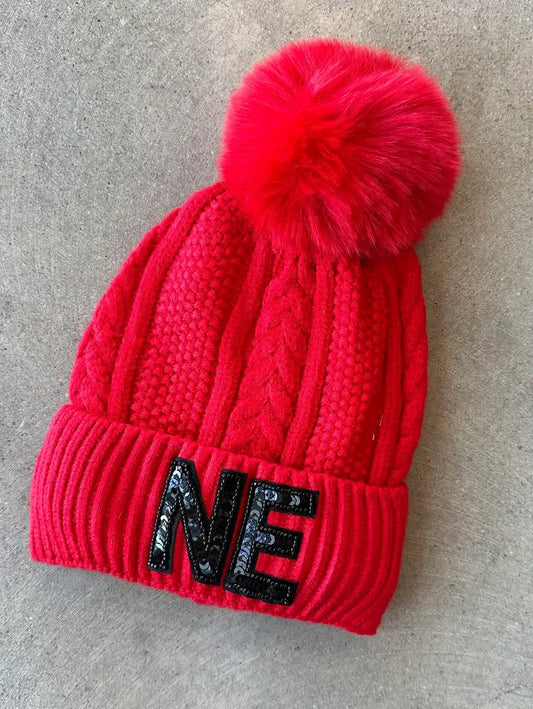 NE Bling Beanie Cornhuskers