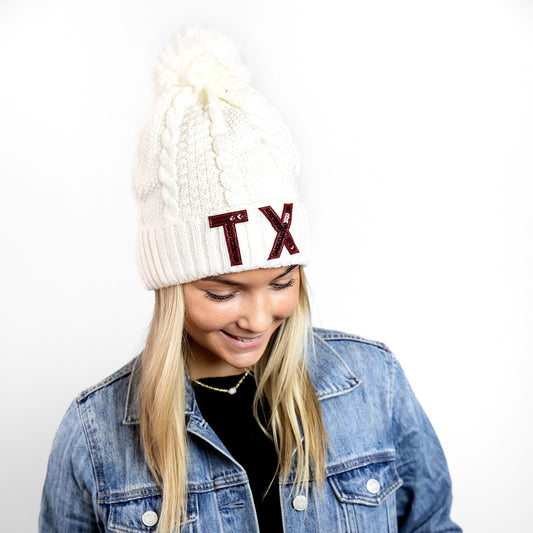 TX Bling Beanie Texas A&M