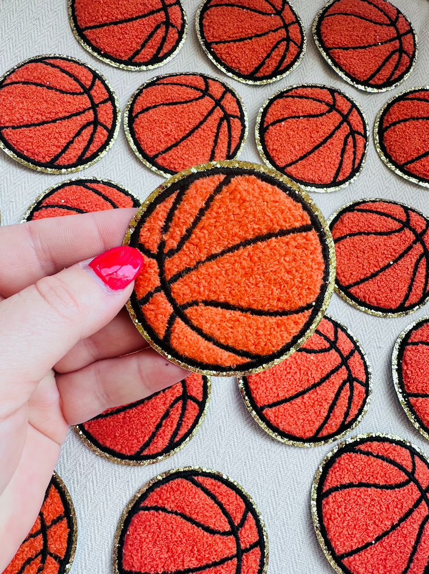 Iron On Basketball Patches 2"