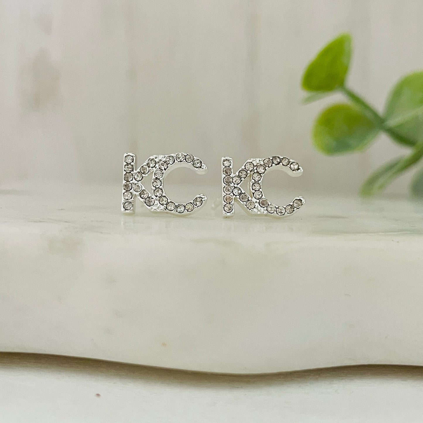 KC Rhinestone Stud earring Silver